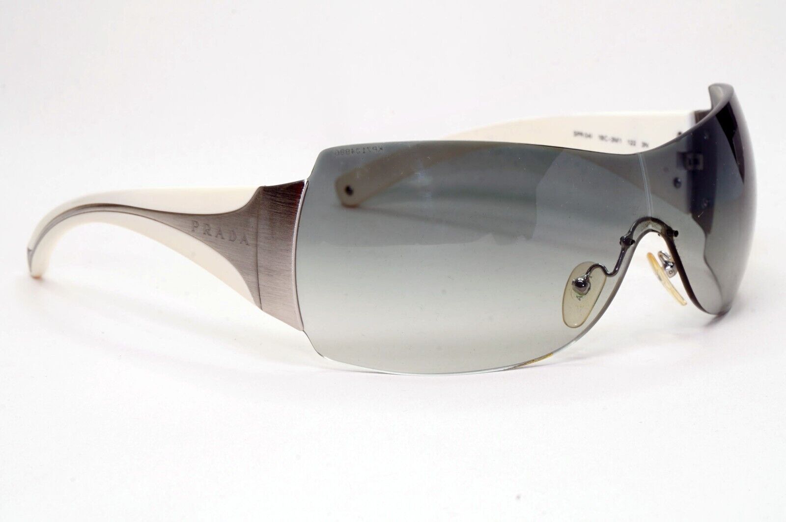 Prada Sunglasses 2007 Vintage White Grey Shield PR04IS SPR 04I 1BC-3M1 081024