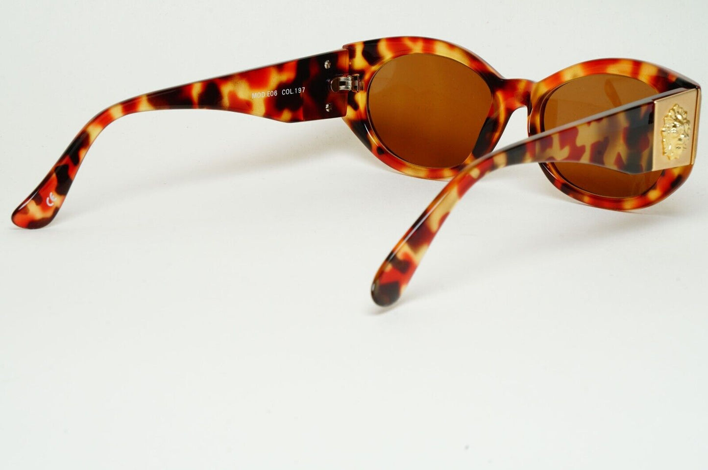 Versus Sunglasses 1996 by Gianni Versace Vintage Gold Lion Brown MOD E06 COL 197