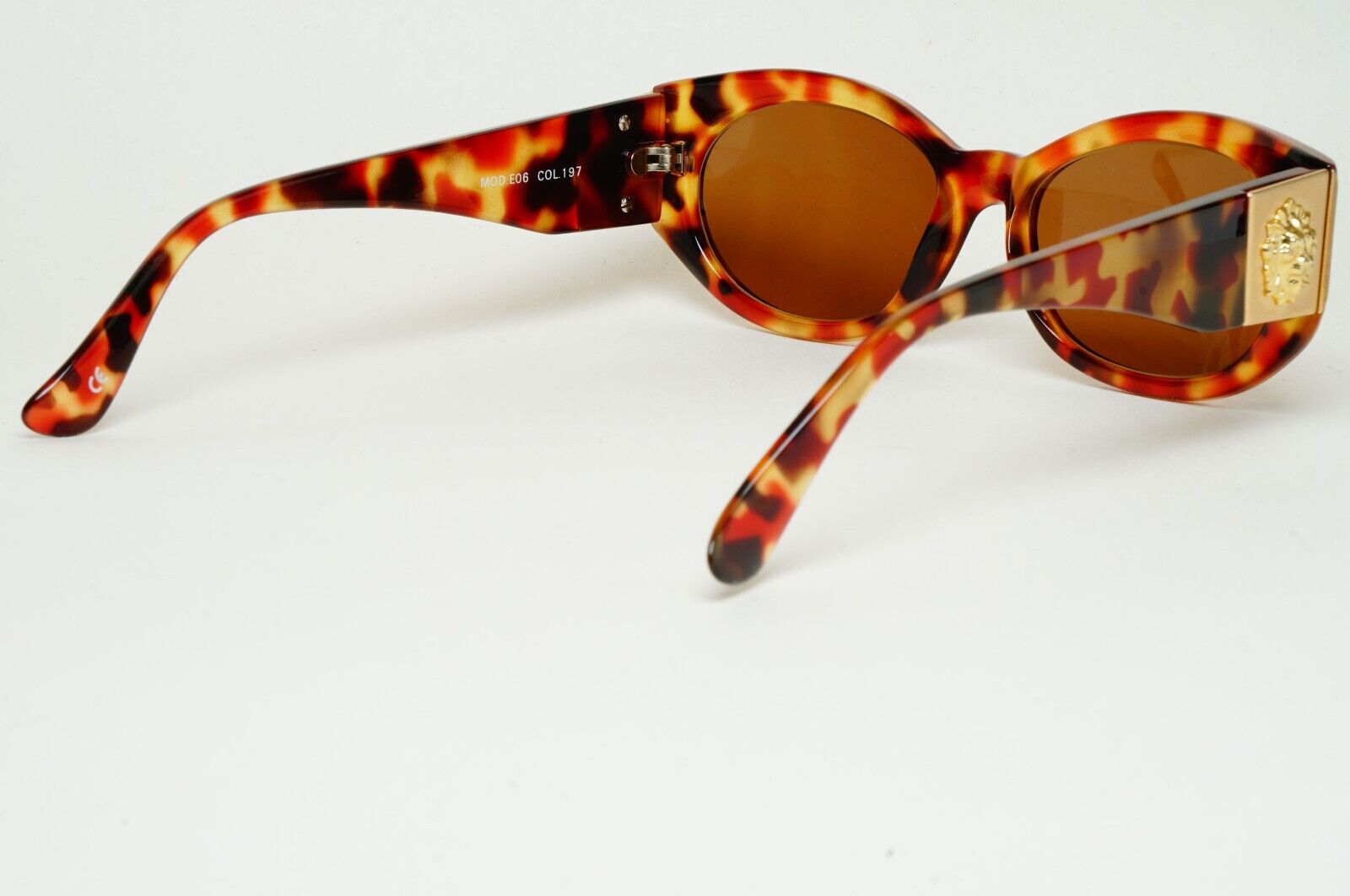Versus Sunglasses 1996 by Gianni Versace Vintage Gold Lion Brown MOD E06 COL 197