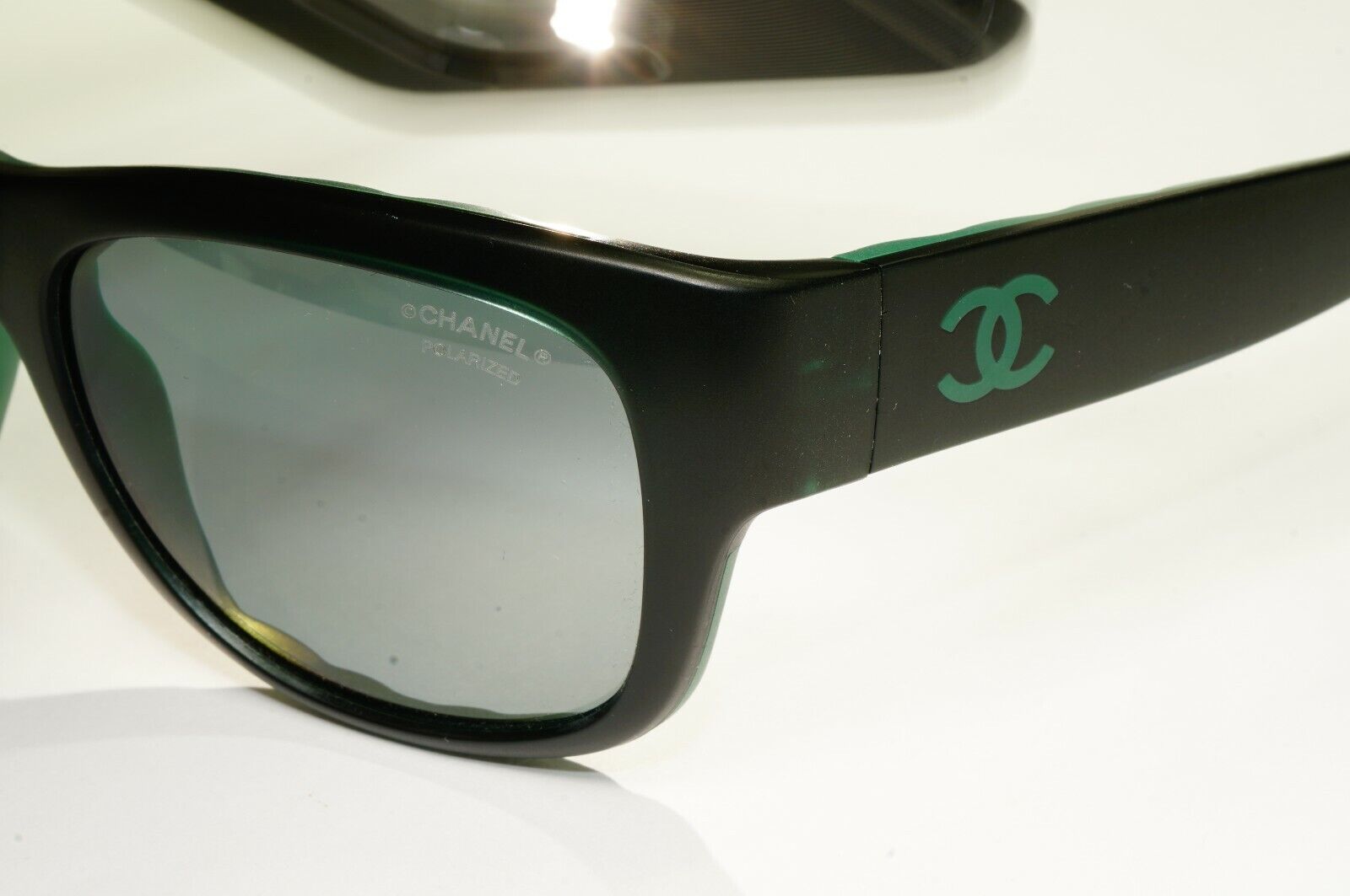 Chanel Sunglasses Polarized Black Grey Square Womens Fashion 6049 1481/Z7 25645