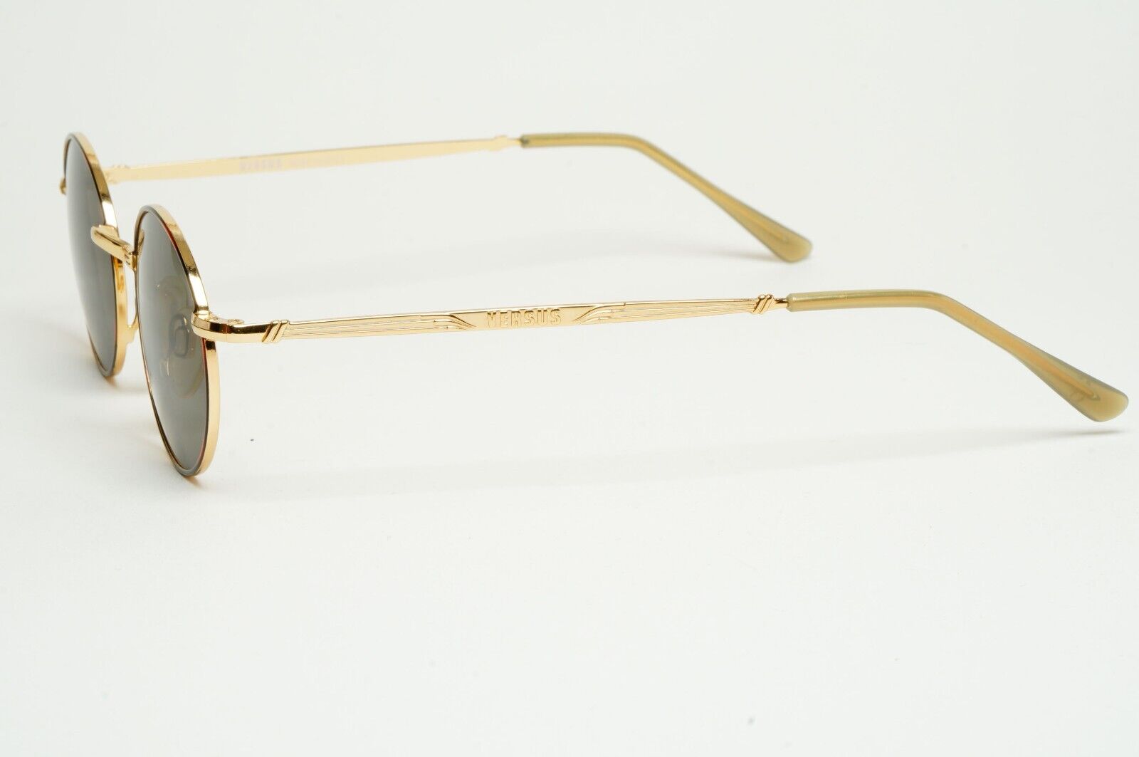 Versus Sunglasses 1996 by Gianni Versace Vintage Round Gold MOD E74 COL 07M