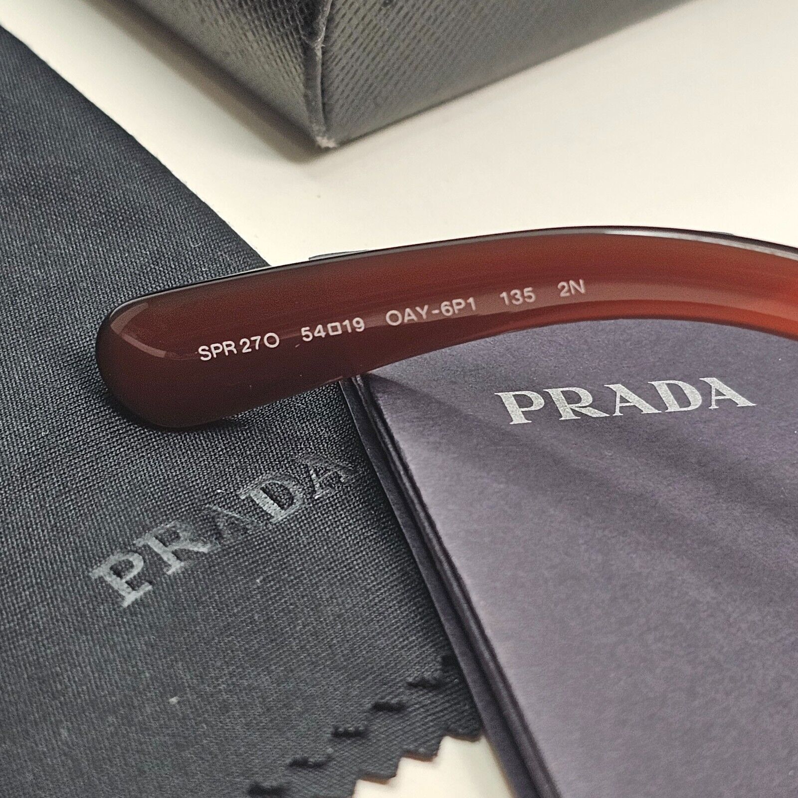 Prada Sunglasses Swirl Baroque Square Brown Black PR27OS SPR 27O OAY-6P1 120824
