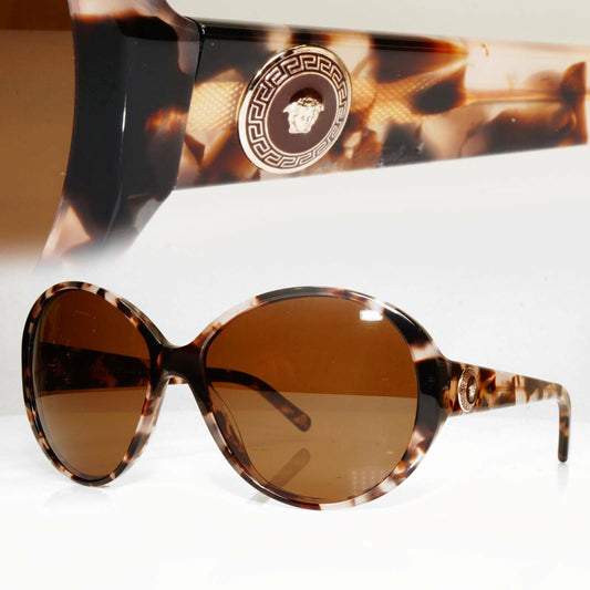 Versace Brown Marble Medusa Sunglasses Square Womens Oversized 4239 999/13 28894