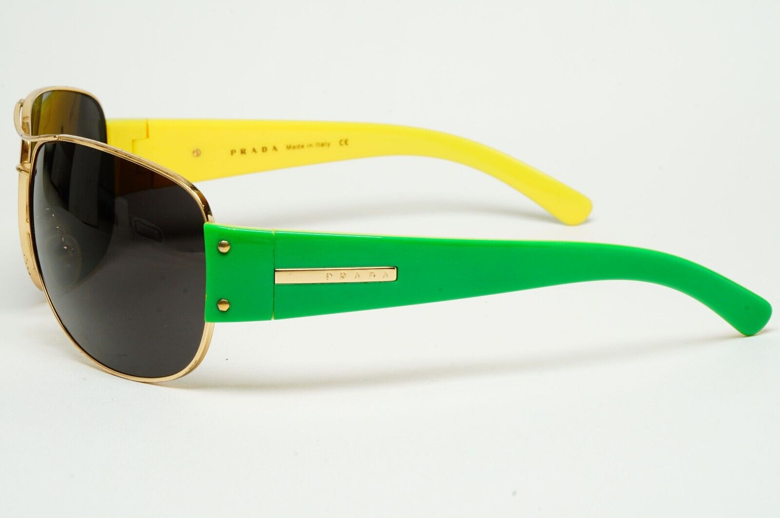 Prada 2006 Sunglasses Vintage Pilot Green Black PR52GS SPR 52G 5AK-3O1 050225
