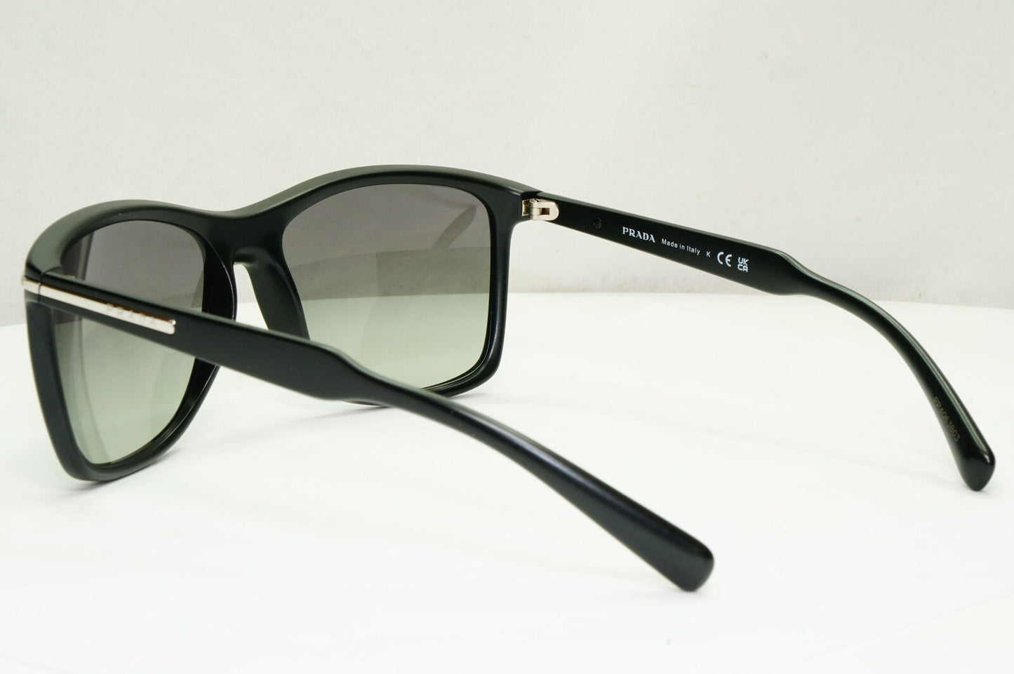 Prada Sunglasses Black Gradient Smoke Square Silver PR10OS SPR 10O 1BO-3M1