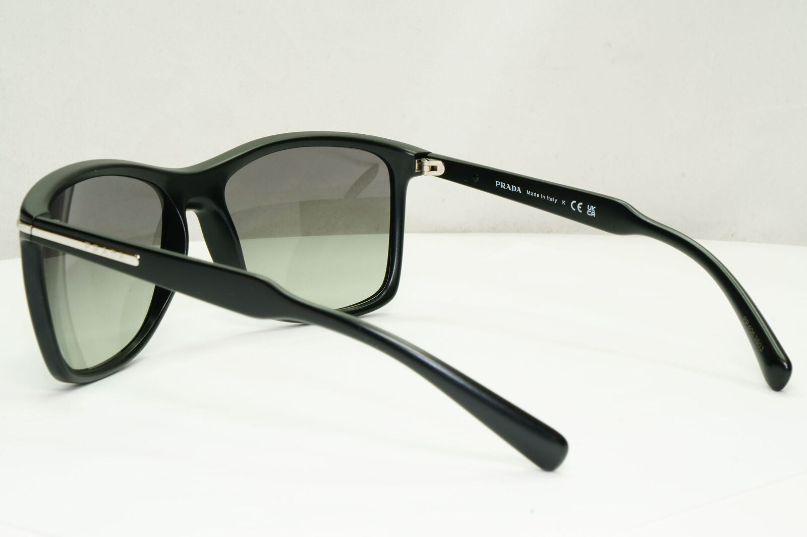 Prada Sunglasses Black Gradient Smoke Square Silver PR10OS SPR 10O 1BO-3M1