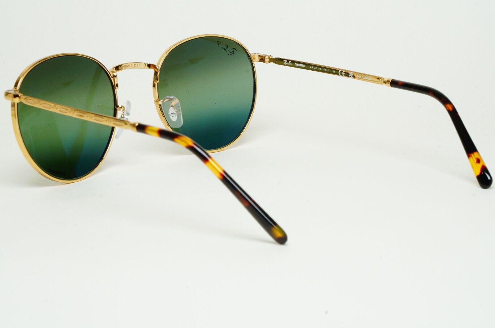 Ray-Ban Sunglasses Polarized New Round Chromance Gold RB 3637 9196/G4 53mm