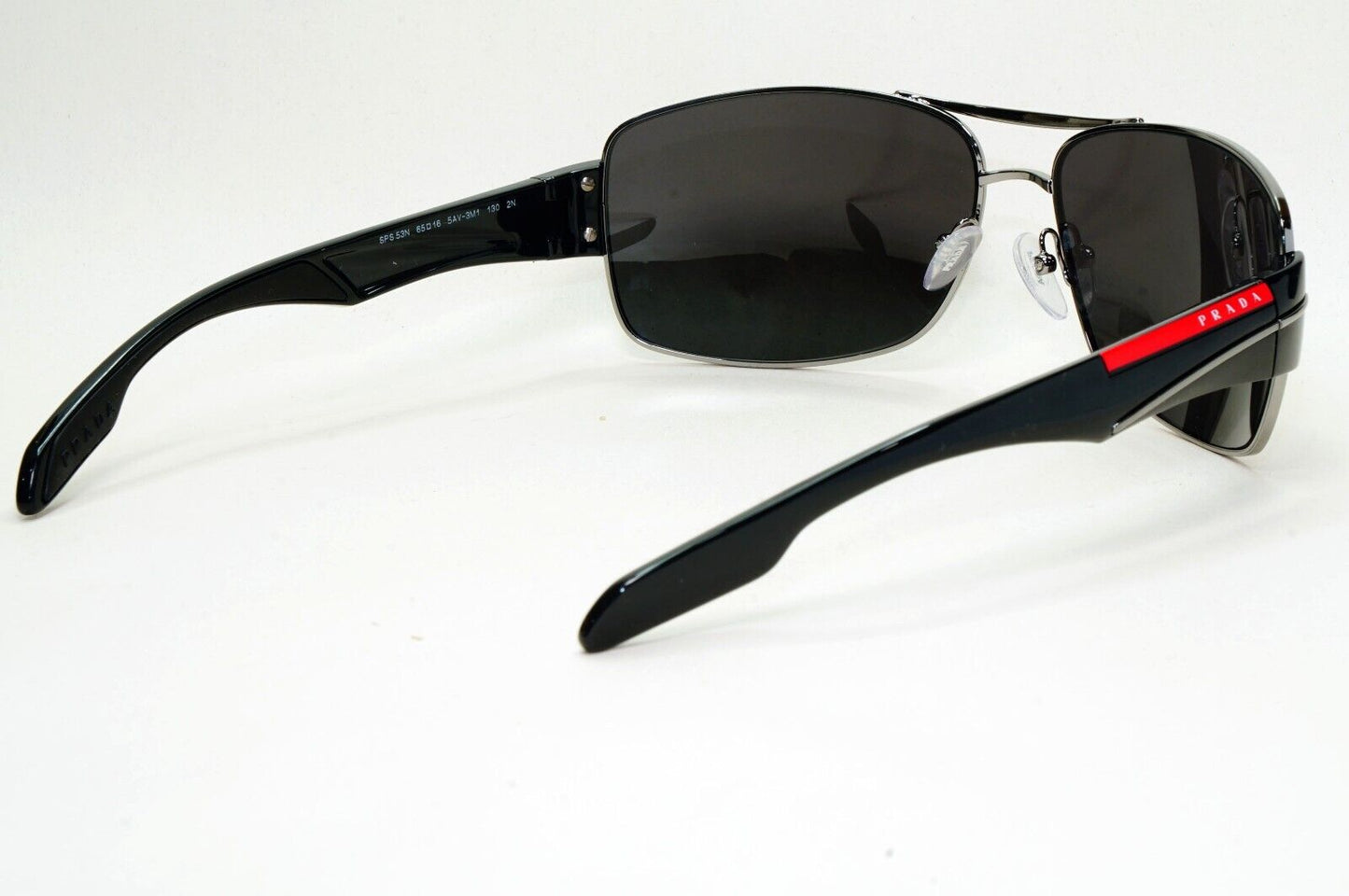 Prada Sunglasses Black Wrap Navigator Square PS53NS SPS 53N 5AV-3M1 65mm 210924