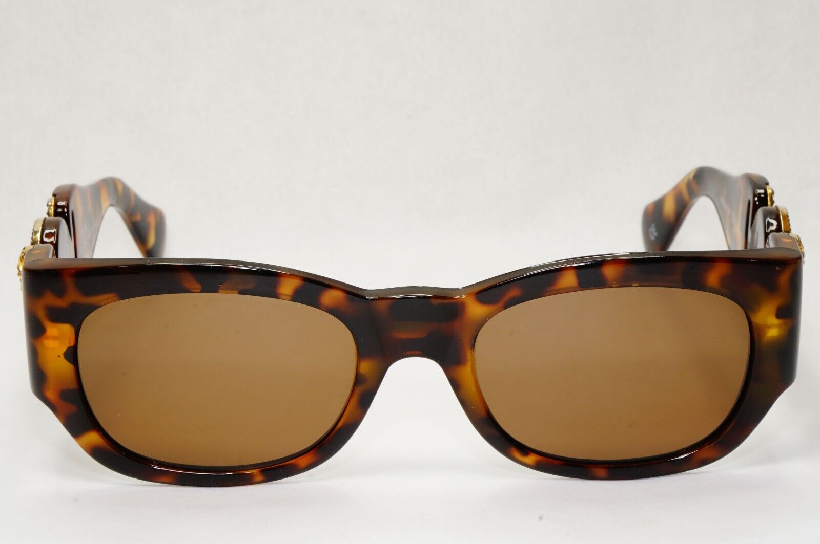 Gianni Versace Sunglasses 1996 Vintage Brown Gold MOD 413/A 279 Biggie 111223