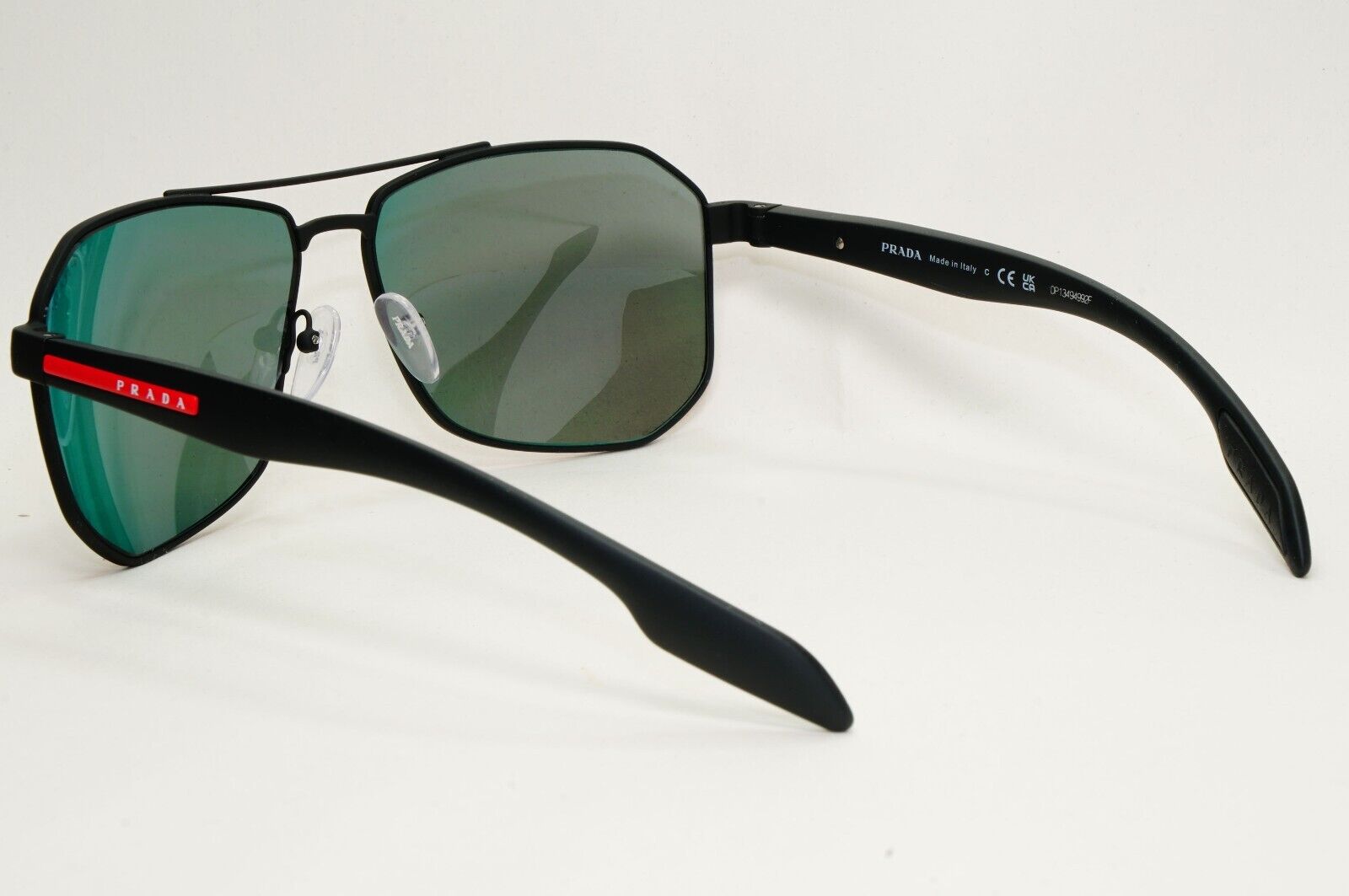Prada Sunglasses Black Mirror Blue Red Angular Pilot PS51VS SPS 51V DG0-9Q1 62mm