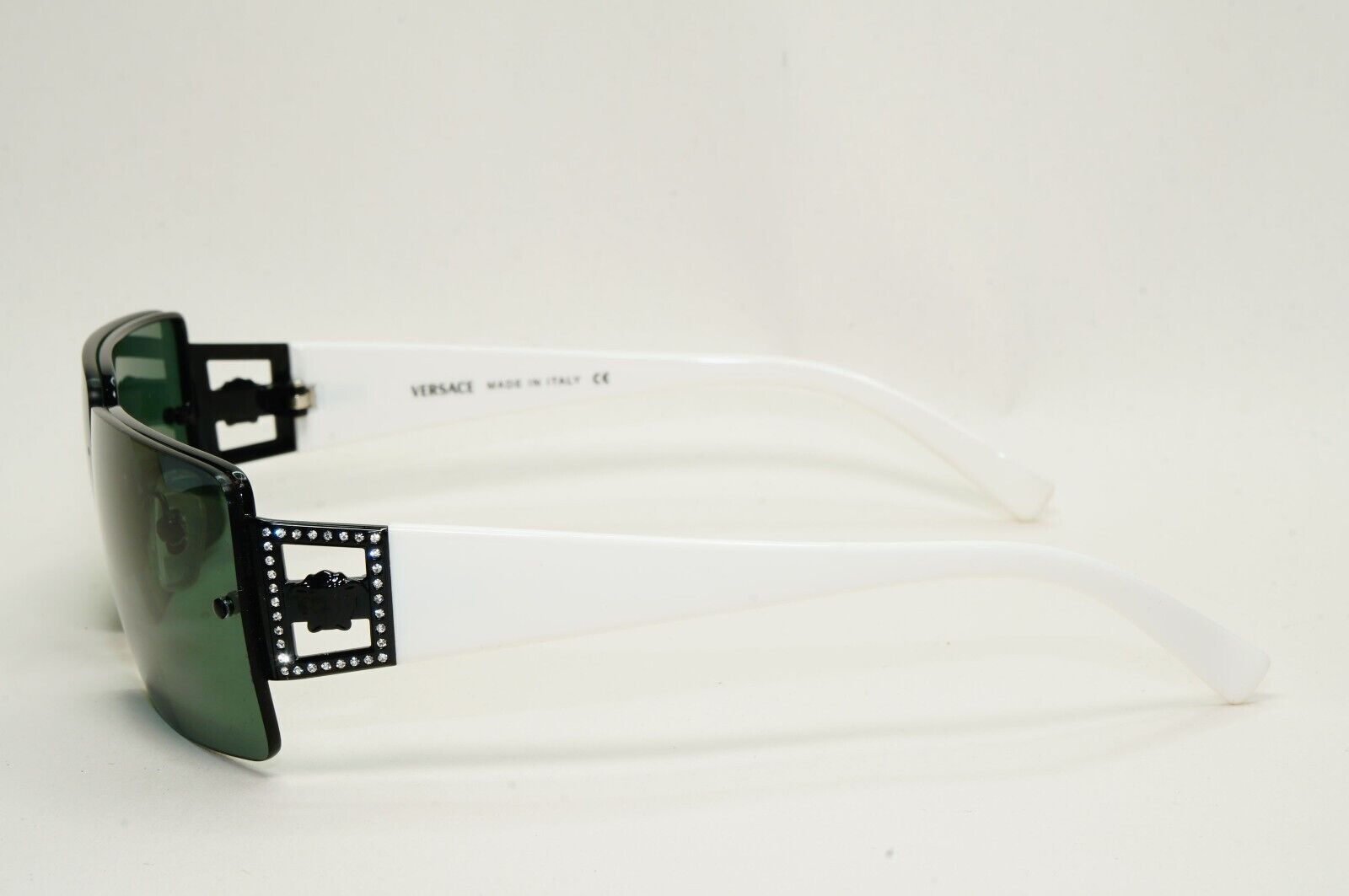 Versace Sunglasses 2002 Vintage Black White Green MOD 2029-B 1009/71 120824