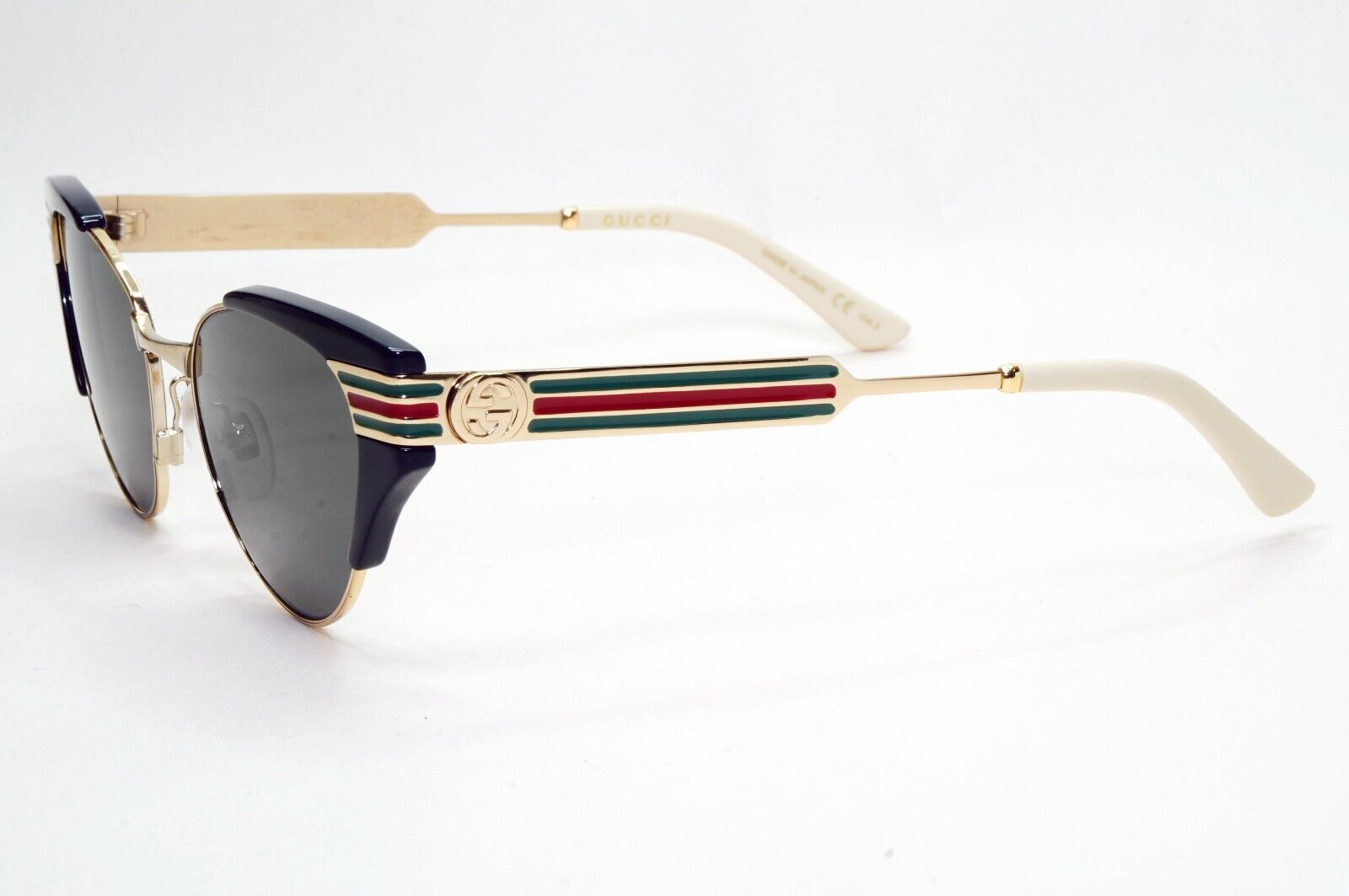 Gucci Sunglasses 2019 Square Cat Eye Gold Black Grey GG 0522S 001 55mm 081124