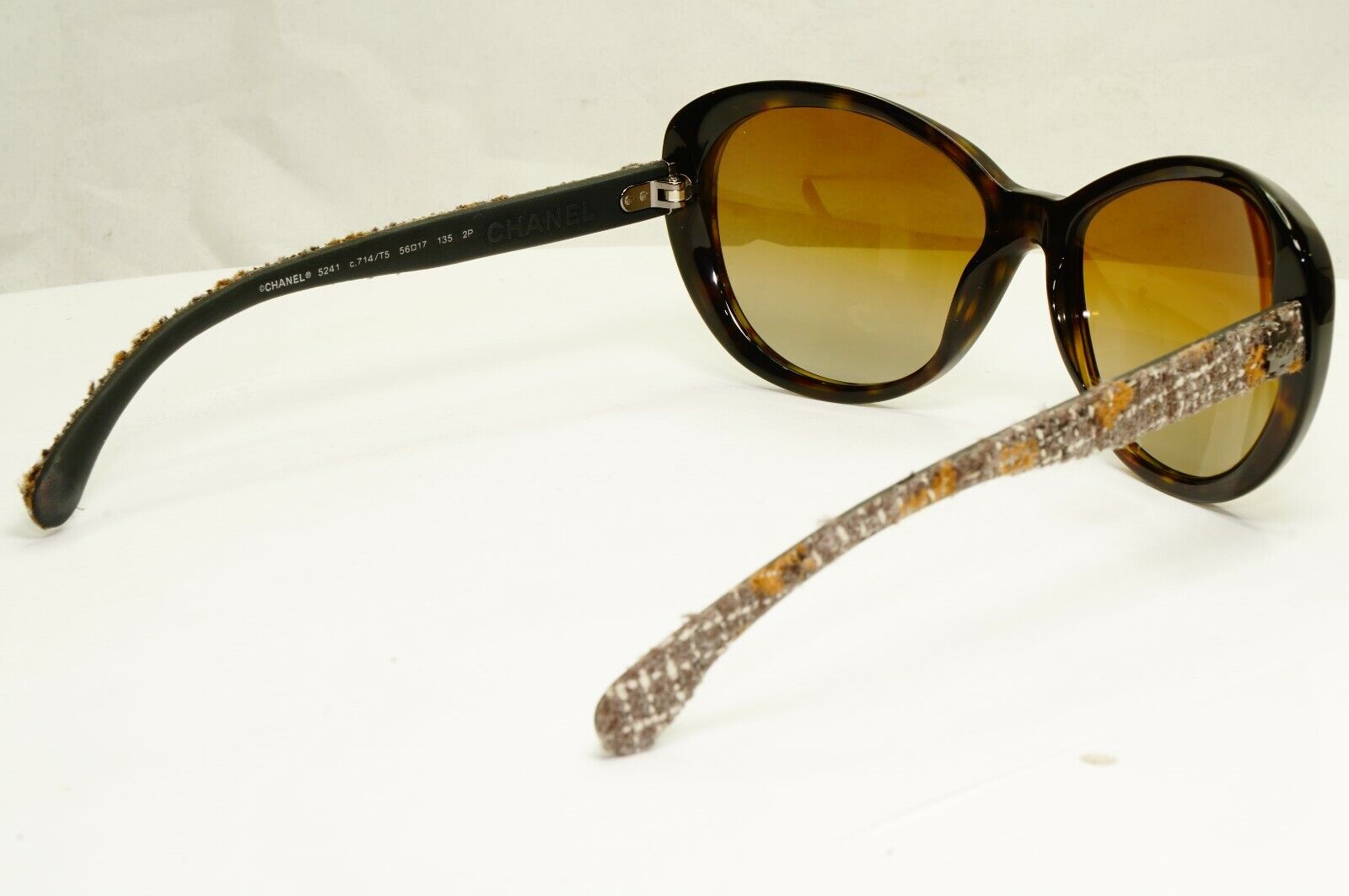 CHANEL Brown Polarized Sunglasses Tweed Collection Gradient 5241 714/T5 24270