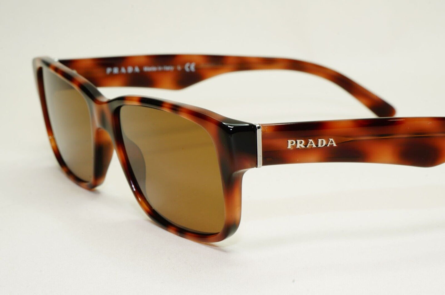 Prada Sunglasses Brown Tortoiseshell Rectangle PR16MV VPR 16M 519-1O1 53mm
