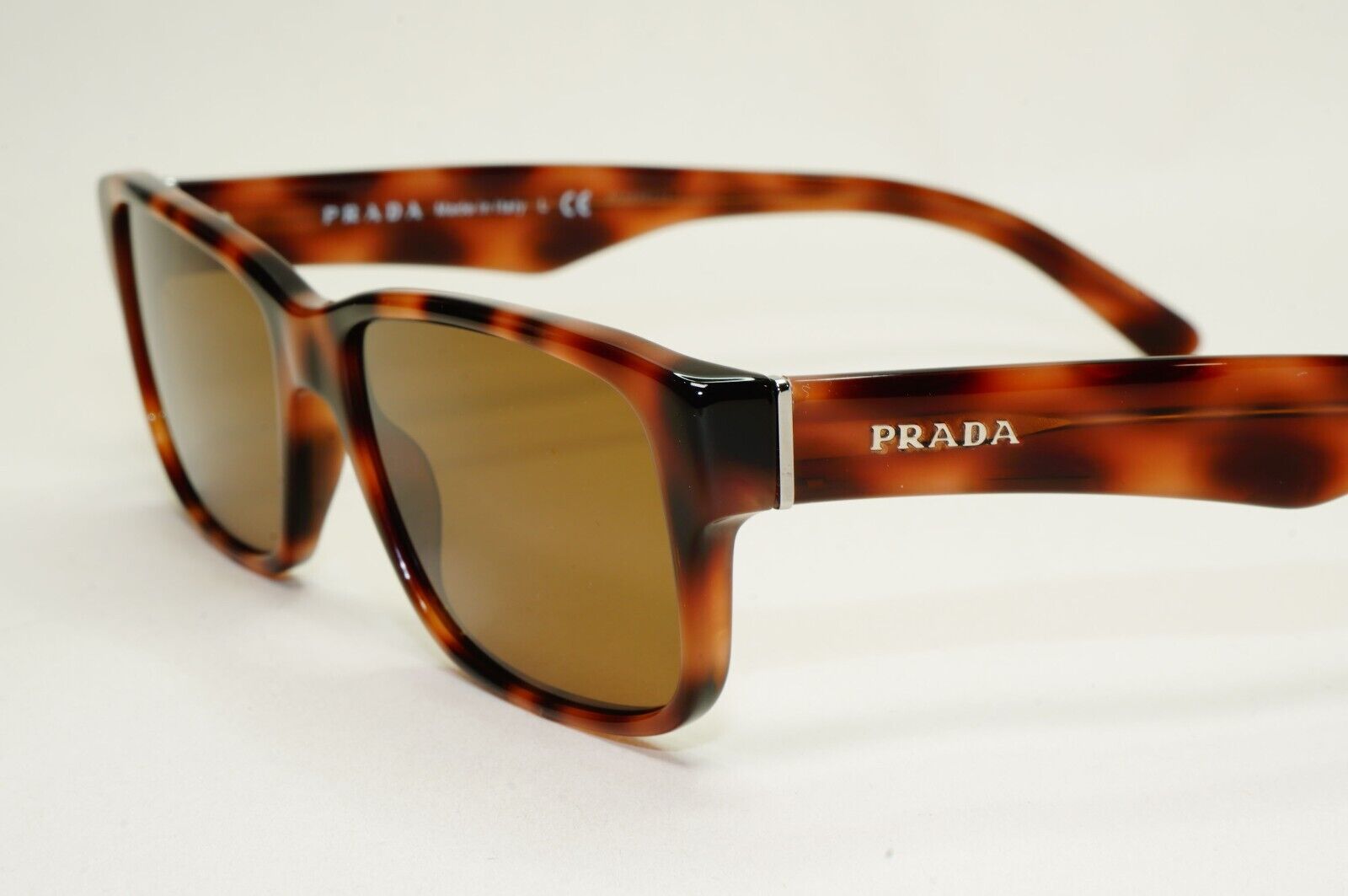 Prada Sunglasses Brown Tortoiseshell Rectangle PR16MV VPR 16M 519-1O1 53mm