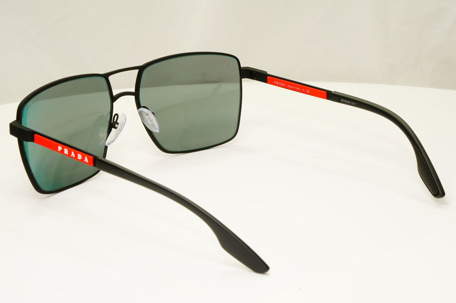 Prada Black Mirror Chameleon Sunglasses Square Red Blue SPS 50W PS50WS DG0-08F