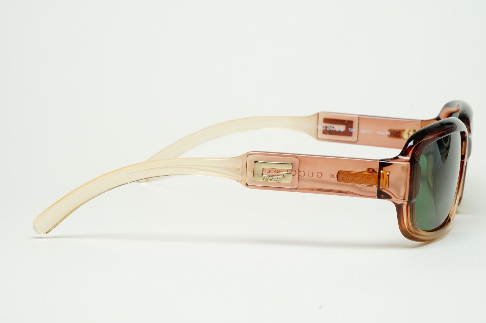 Gucci Sunglasses 1998 Vintage Brown Honey Transparent Green GG 2475/S T2V 110225