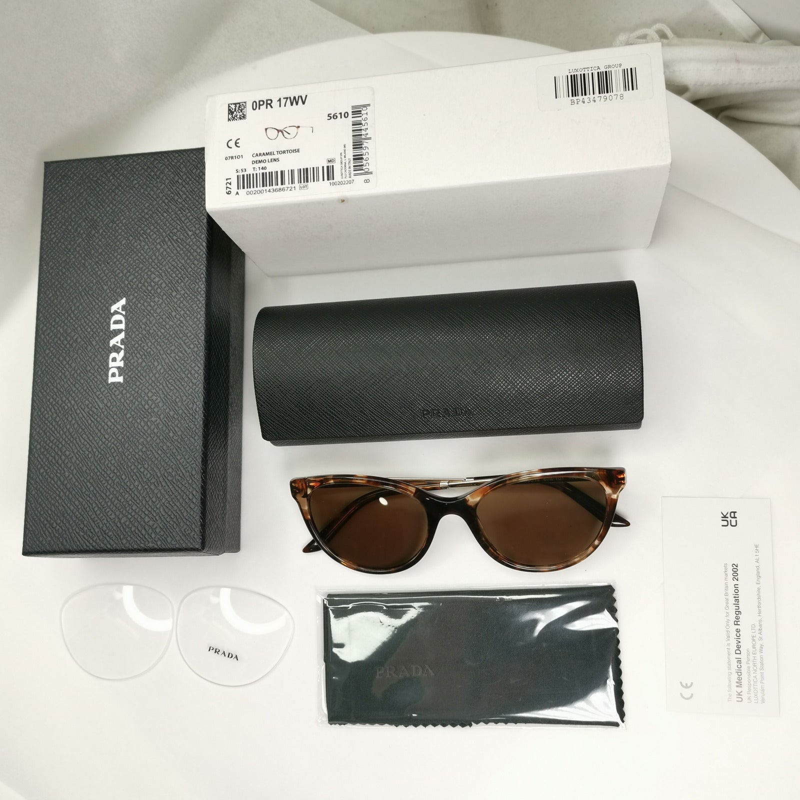 Prada Sunglasses Caramel Brown Tortoise Gold VPR 17W 07R-1O1 53mm