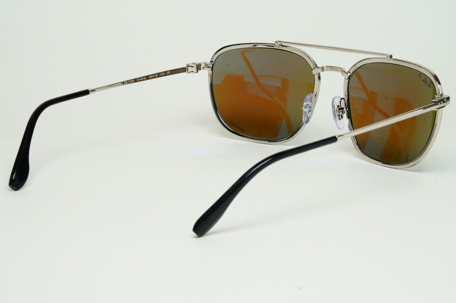 Ray-Ban Sunglasses Chromance Blue Mirror Polarized Black RB 3708 9144/4L 59mm