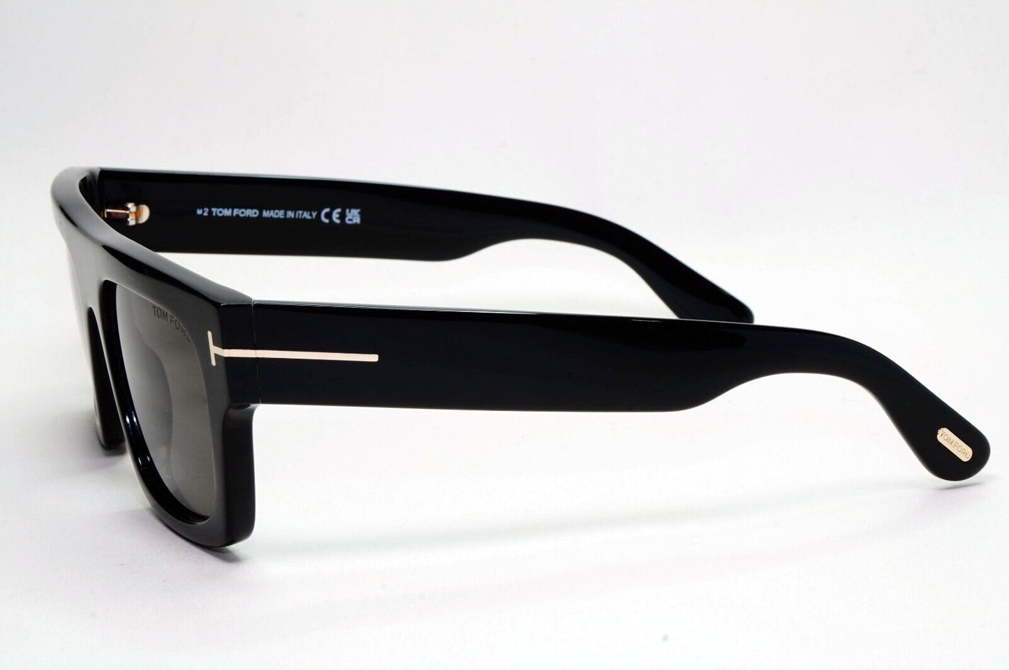 Tom Ford Sunglasses Fausto Black Glossy Square Thick Rim Heavy TF 711 FT0711 01A