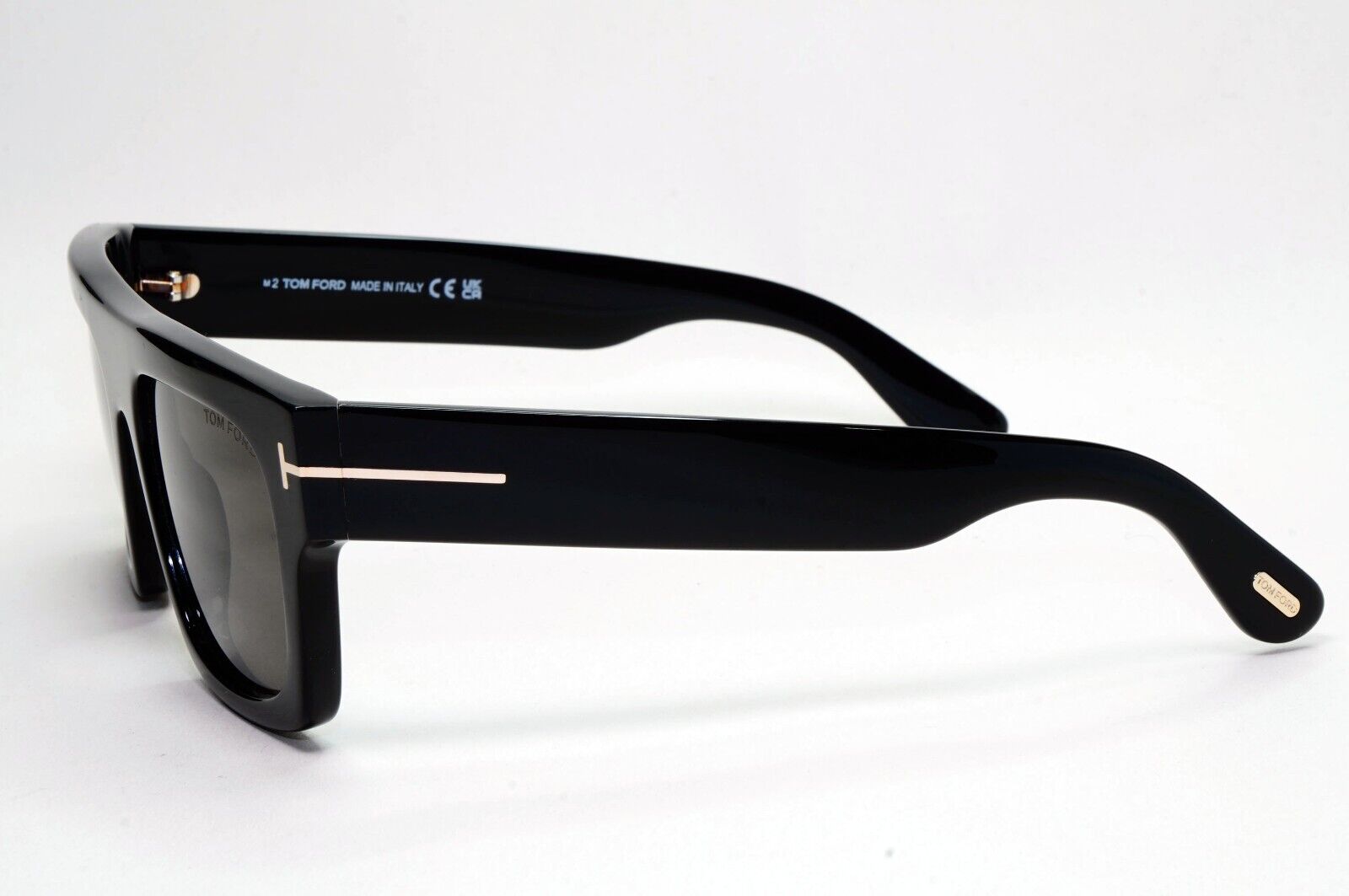 Tom Ford Sunglasses Fausto Black Glossy Square Thick Rim Heavy TF 711 FT0711 01A