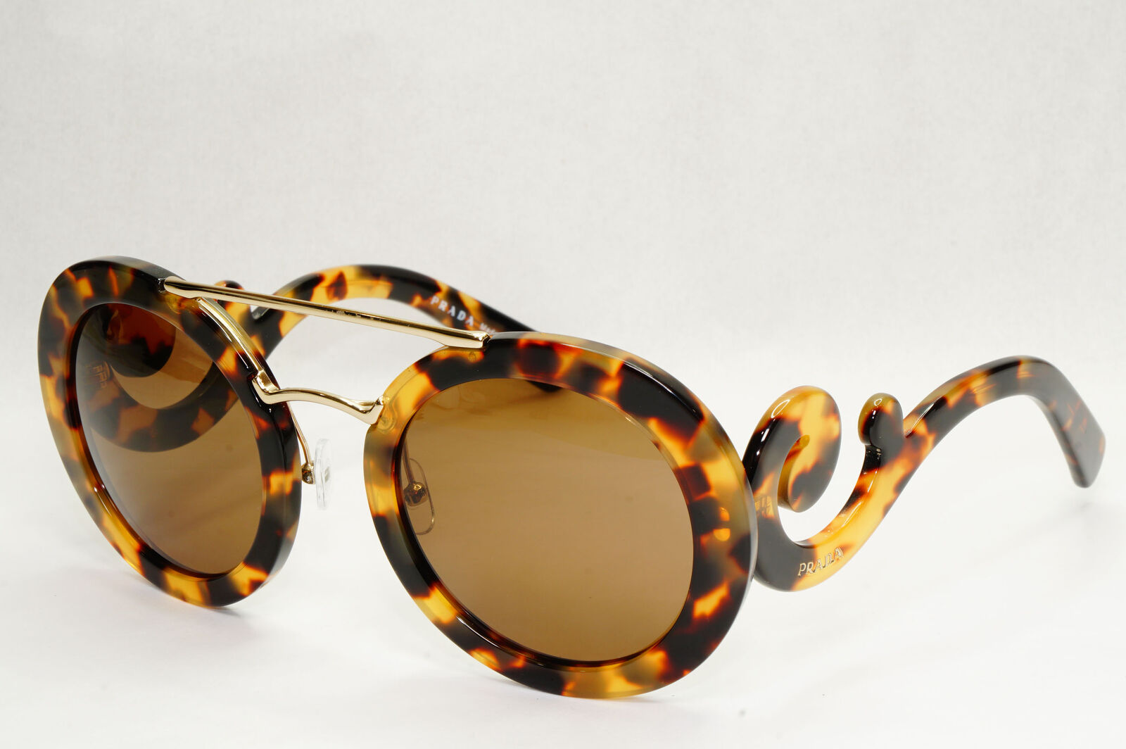 Prada Sunglasses Baroque Swirl Bridge Round Brown PR13SS SPR 13S 7S0-0A7 191223