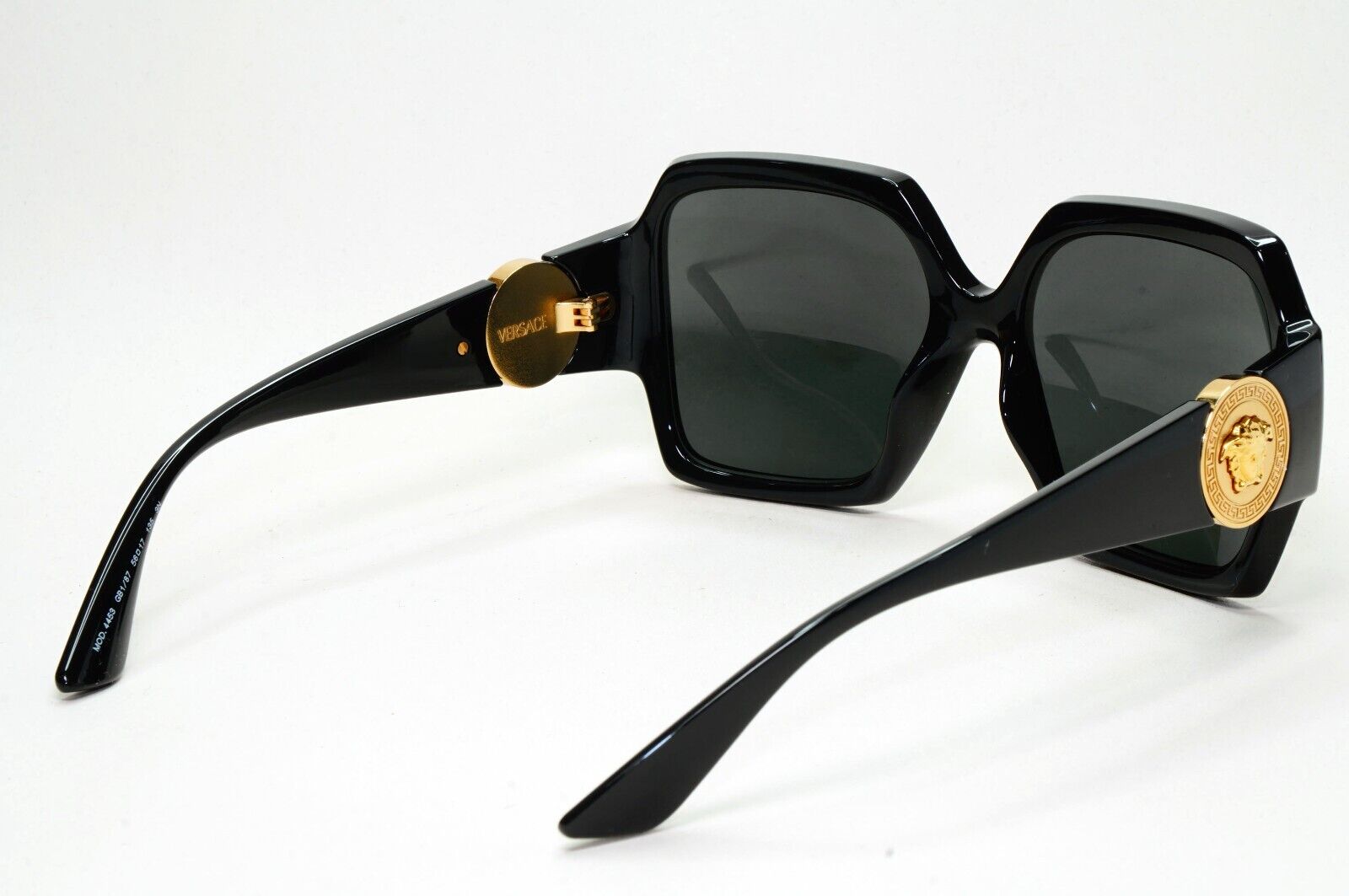 Versace Sunglasses Black Oversized Square Gold Medusa Large MOD VE 4453 GB1/87