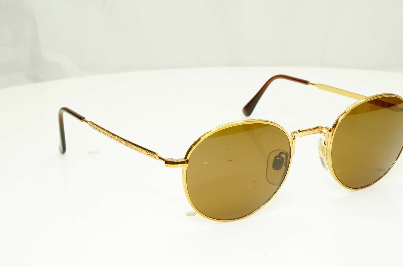 Authentic Giorgio Armani 1997 Vintage Sunglasses Gold Round Men Women 652 927
