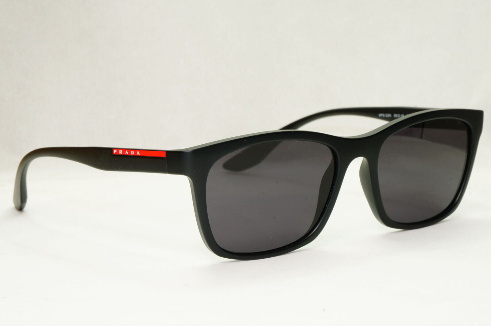 Prada Sunglasses Black Square Rubber Mens PS02NV VPS 02N DG0-1O1 55mm 290923