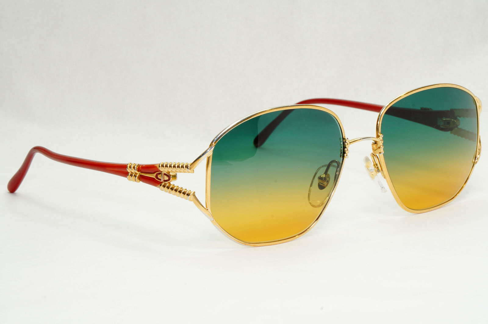 Dior Sunglasses Vintage 1990s Red Gold Green Brown Germany 2492 43 55mm 200124