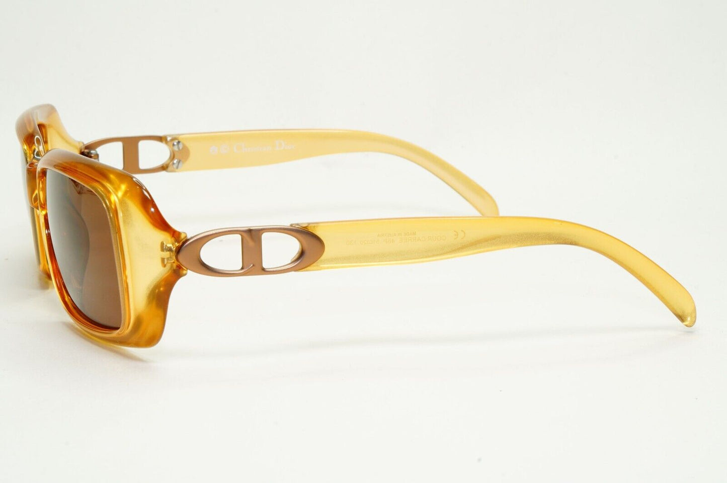 Dior Sunglasses 1999 Vintage Brown Honey Transparent Cour Carree 46P 51mm 151024