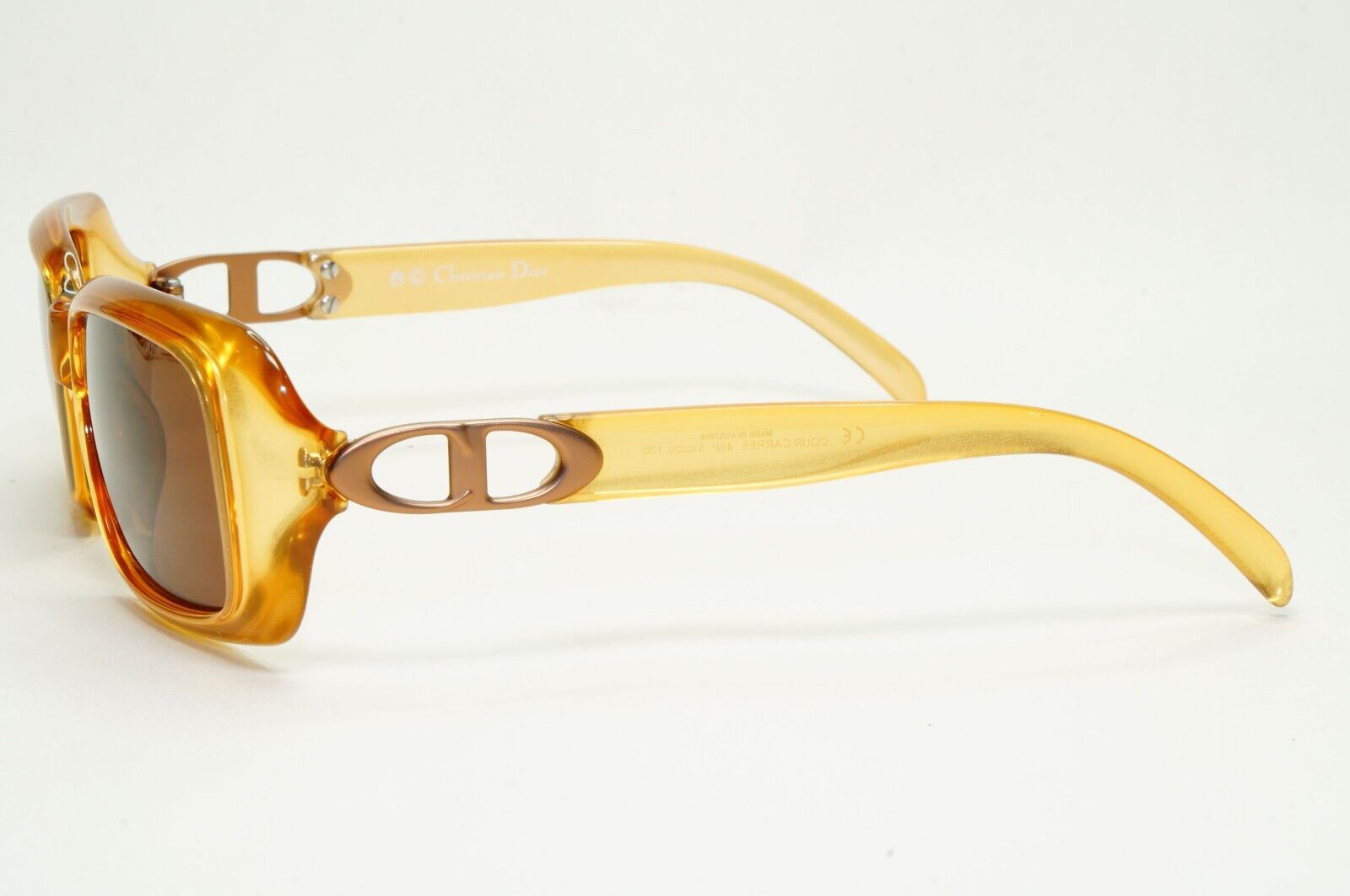 Dior Sunglasses 1999 Vintage Brown Honey Transparent Cour Carree 46P 51mm 151024
