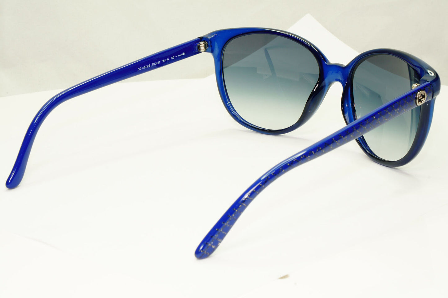 Gucci 2013 Sunglasses Blue Monogram Grey Smoke Gradient Square GG 3633/S DXRJJ