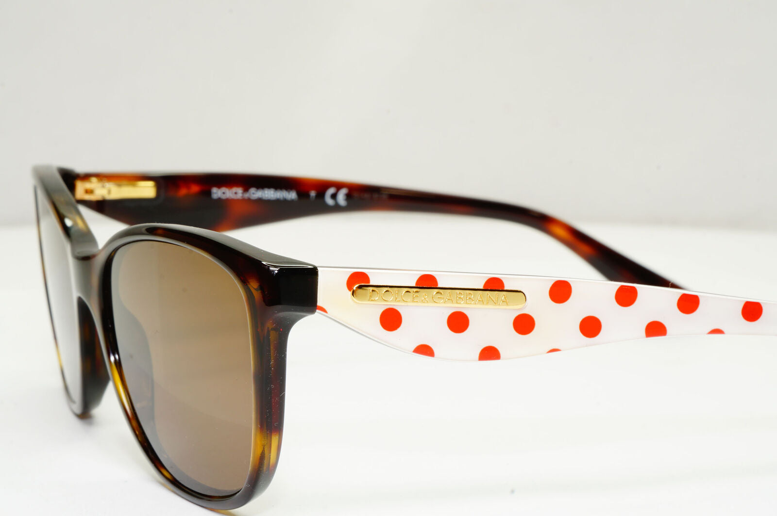 Dolce & Gabbana Polka Dot Sunglasses Brown Red White DG 3174 2878 250123