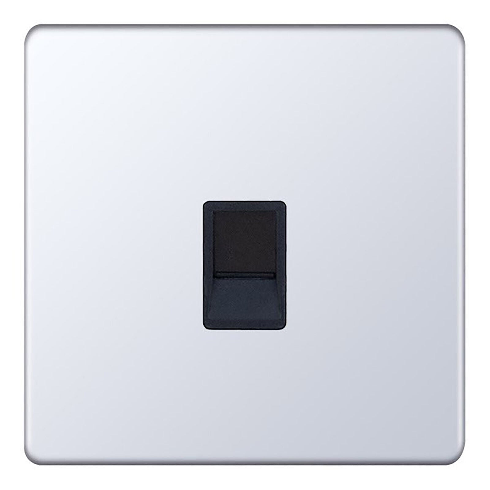 Schneider Get Ultimate Screwless Flat Plate RJ45 Outlet Polished Chrome Black 