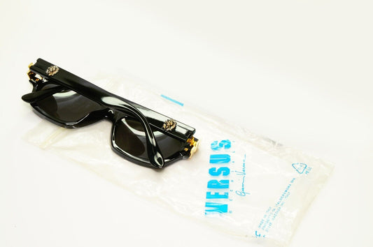 Versus by Gianni Versace 1996 Sunglasses Gold Silver Lion Black MOD E29 COL G52