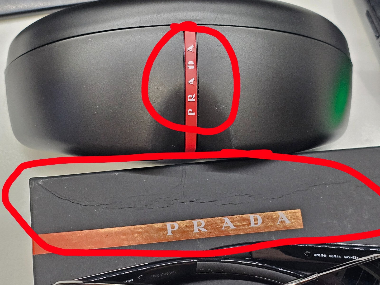 Prada Sunglasses Polarised Navigator Gunmetal Black PS54IS SPS 54I 5AV-5Z1 [a]
