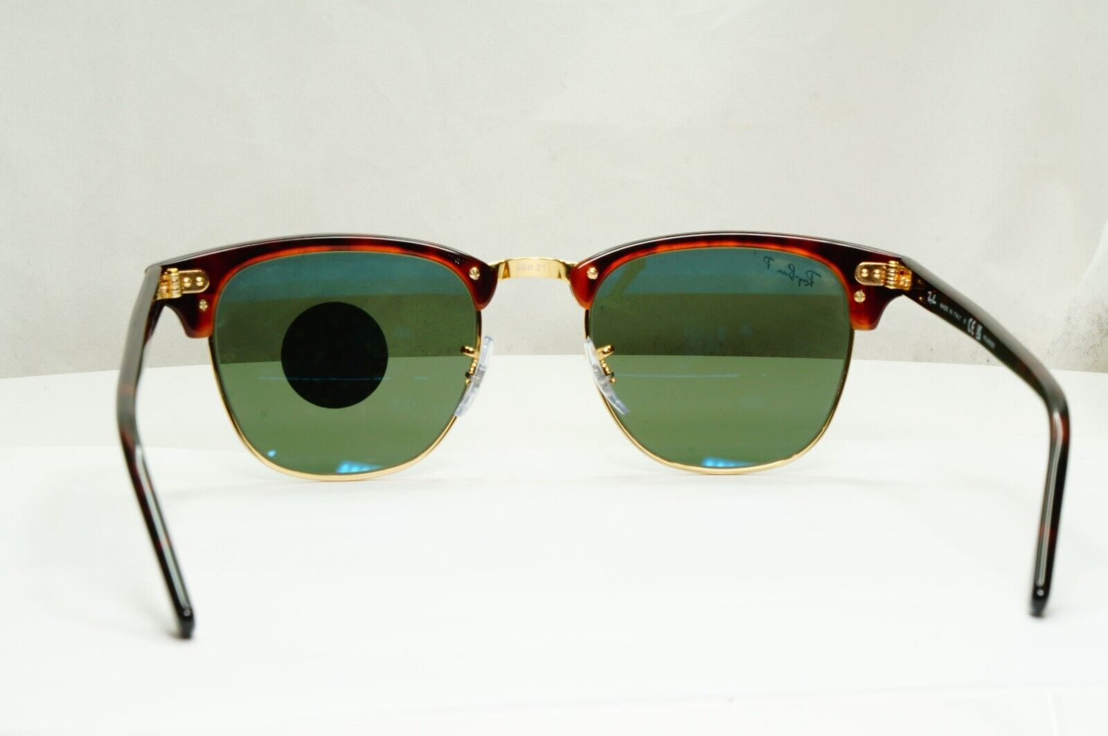 Ray-Ban Sunglasses Clubmaster Polarised Brown Tortoise Green RB 3016 990/58 49mm