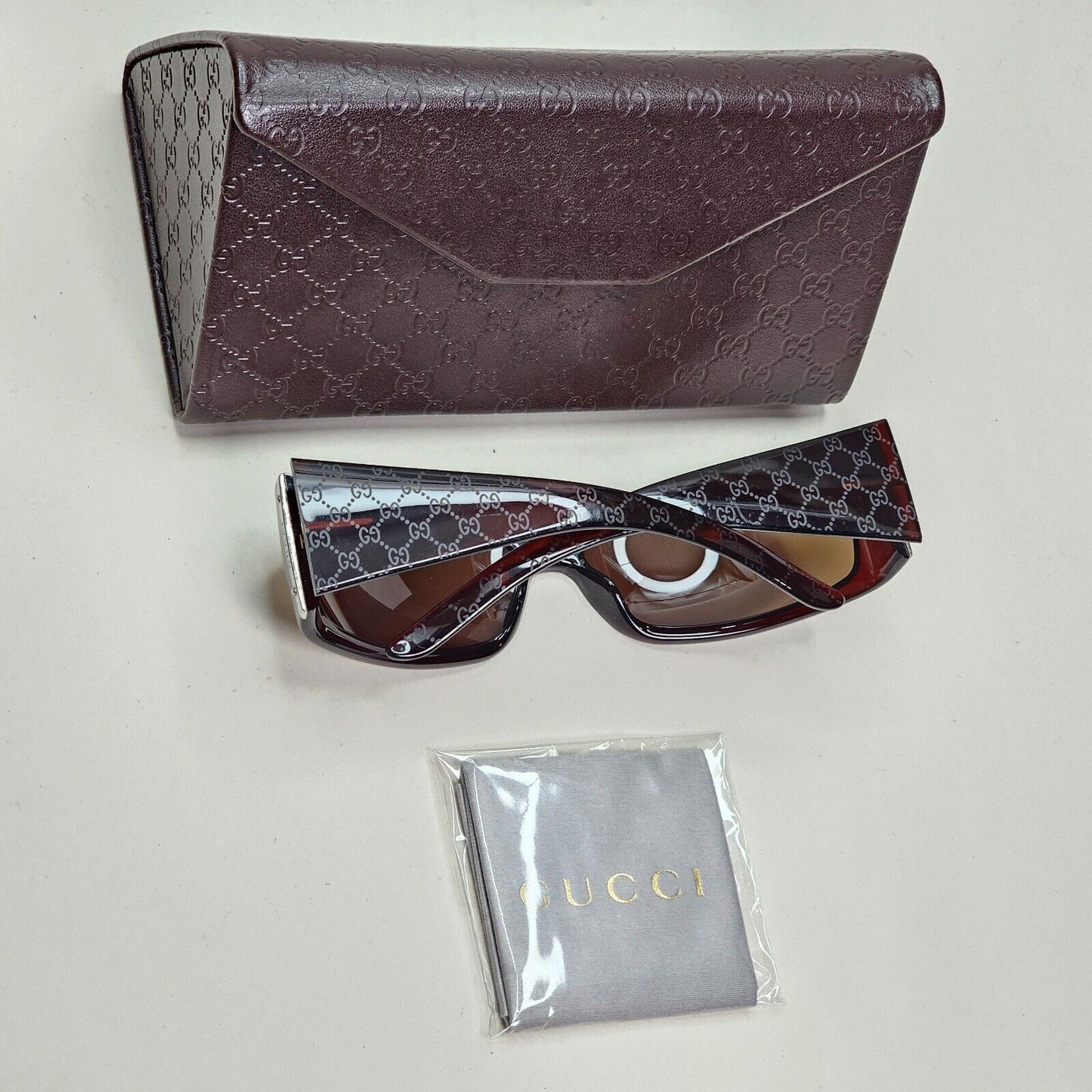 Gucci Sunglasses 2004 Vintage Brown Dark Monogram GG 1564/S RGF8U 011124