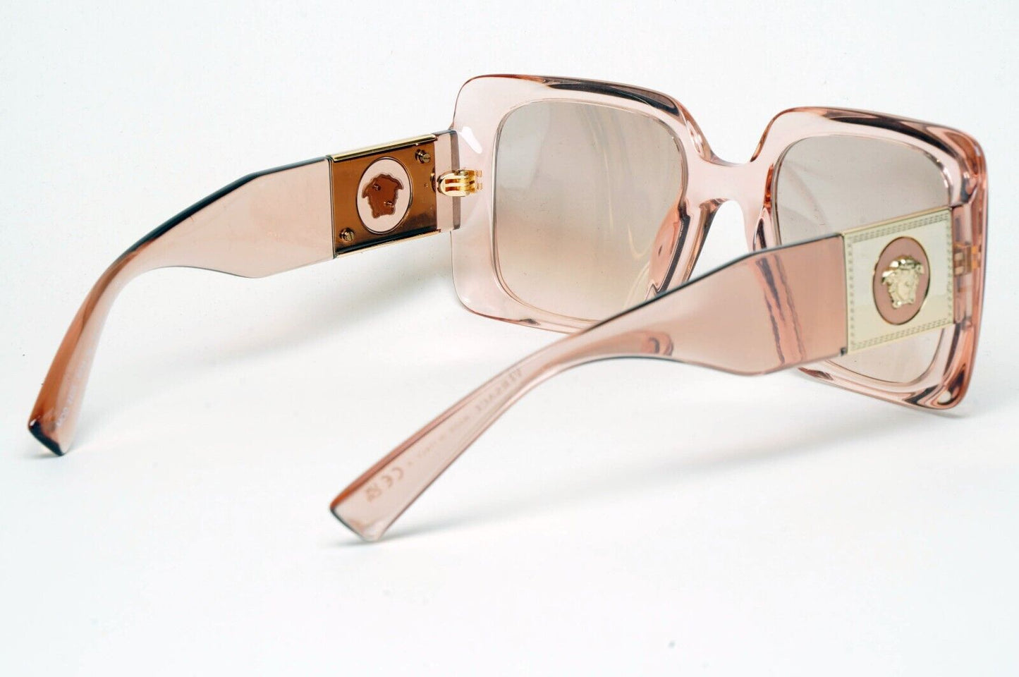 Versace Sunglasses Gold Transparent Pink Medusa Square MOD VE 4405 5339/4E 54mm