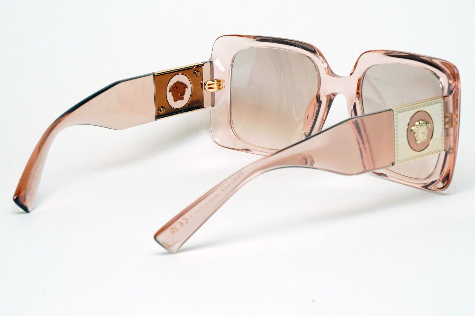 Versace Sunglasses Gold Transparent Pink Medusa Square MOD VE 4405 5339/4E 54mm