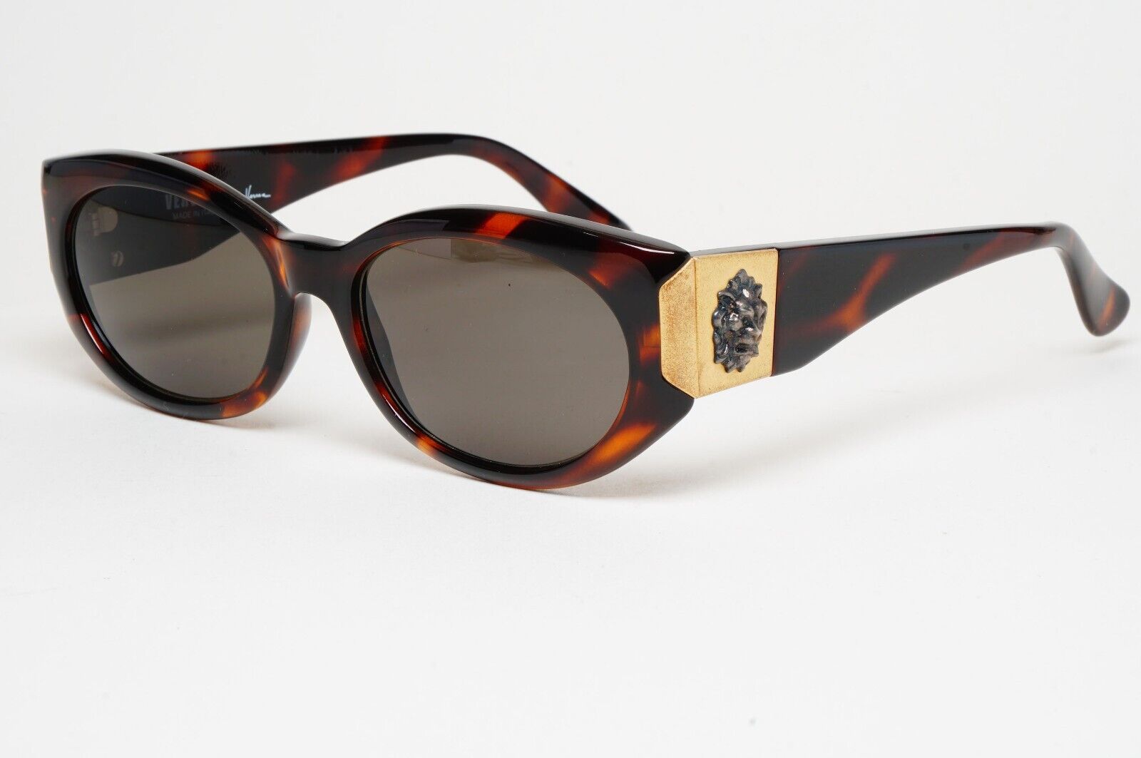 Versus Sunglasses 1996 by Gianni Versace Vintage Grey Lion Brown MOD E06 COL 649
