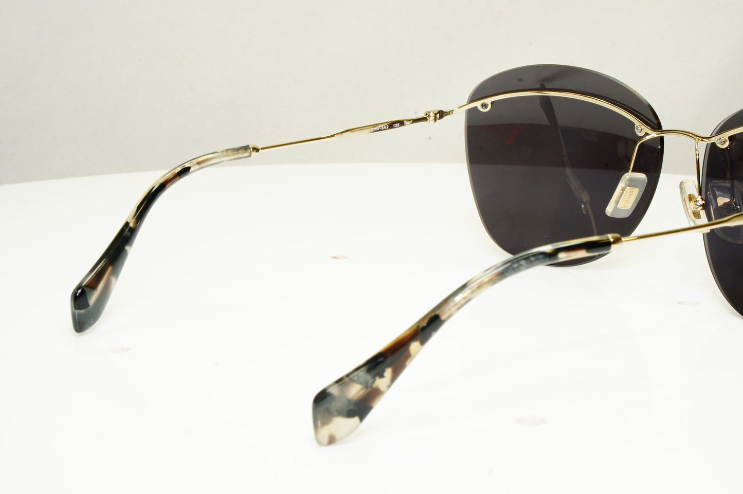 Authentic MIU MIU Womens Vintage Sunglasses Gold Rimless SMU 54P ZVN-3A2 30363