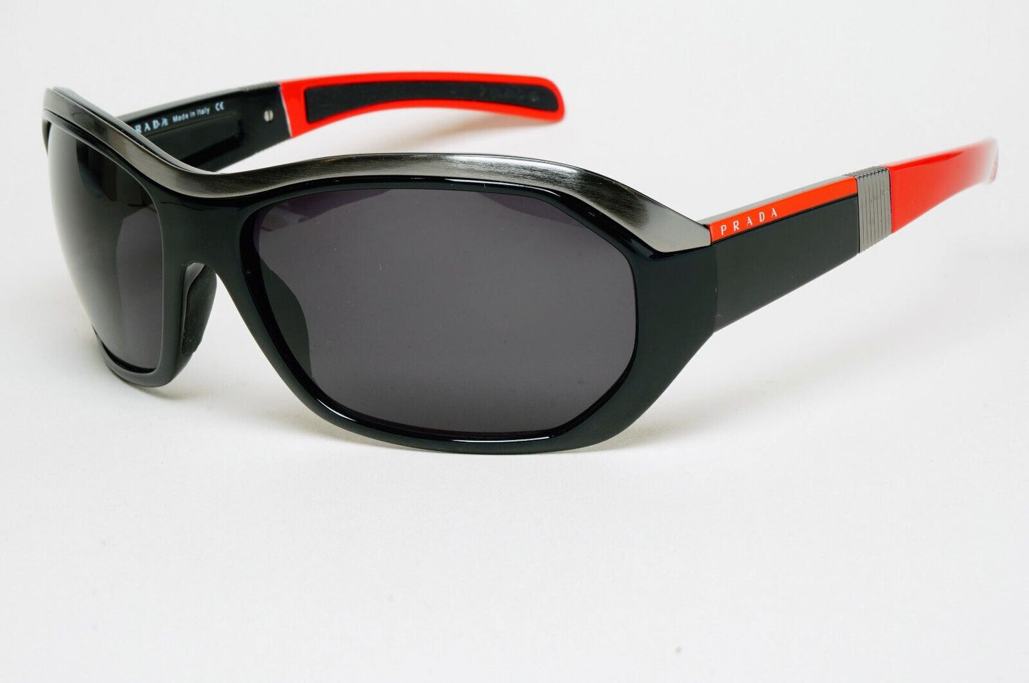 Prada Sunglasses 2006 Vintage Black Red Wrap Rossa PS01HS SPS 01H 7OV-1A1 070125