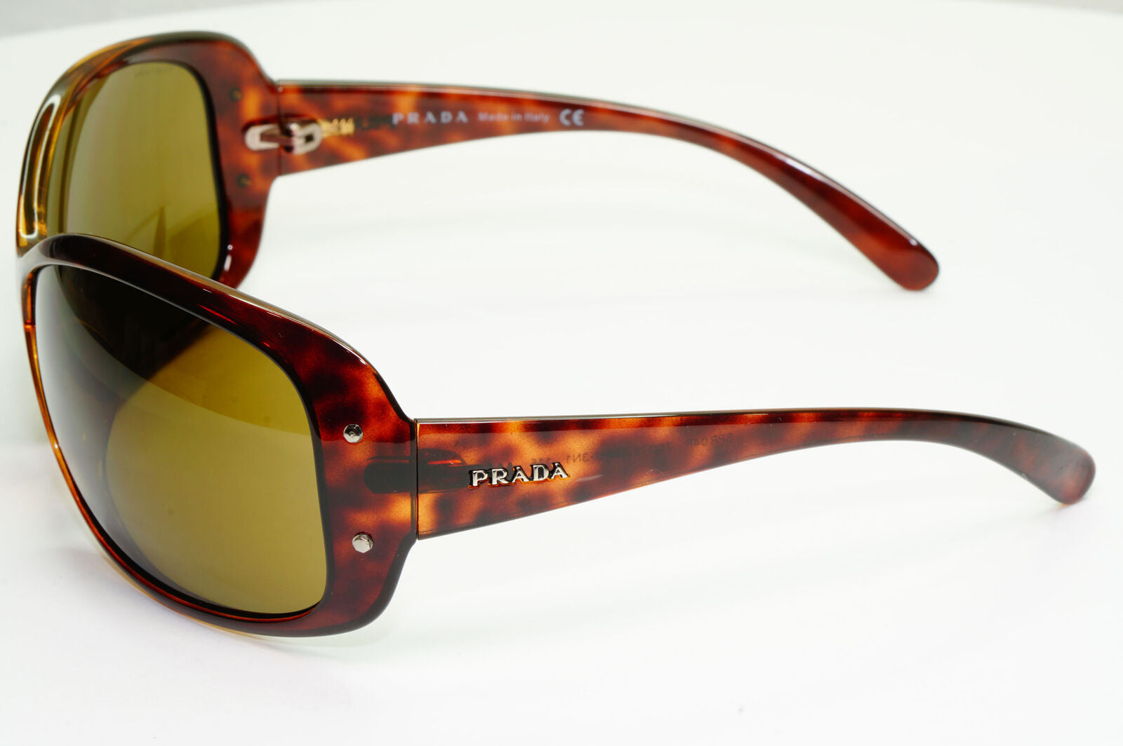 Prada 2005 Vintage Sunglasses Tortoise Brown Wrap PR04FS SPR 04F 2AU-3N1 020822