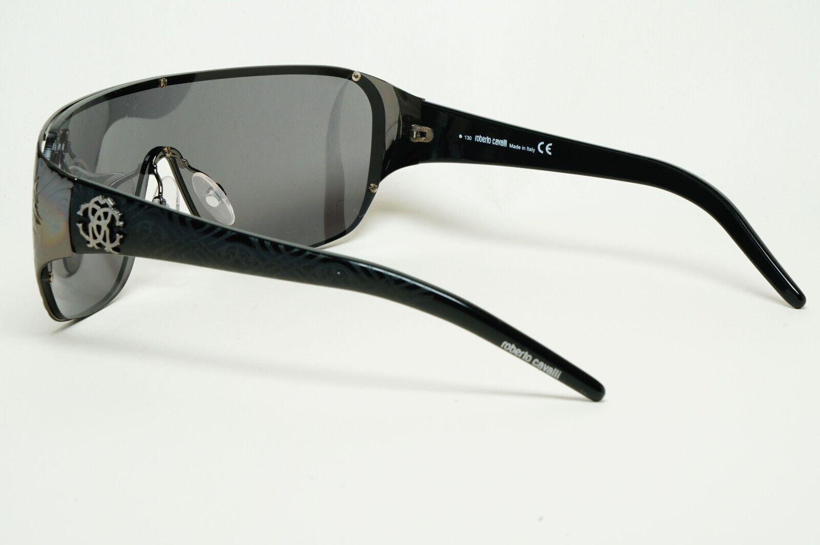 Roberto Cavalli Sunglasses 2006 Vintage Black Grey Shield Icario 394S 731 211124
