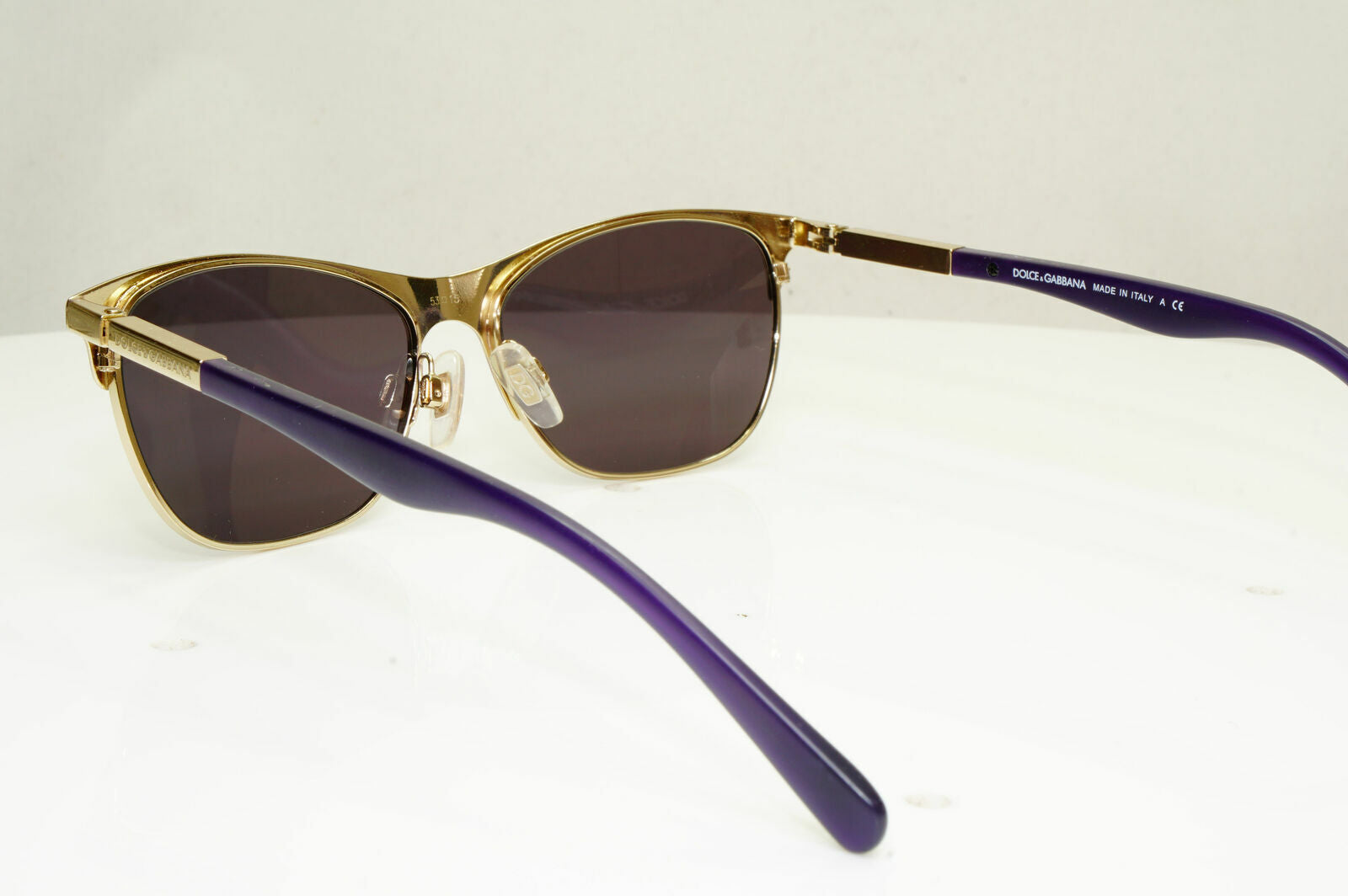 Dolce & Gabbana Gold Violet Purple Rectangle Metal Sunglasses DG 1246 1222 30197