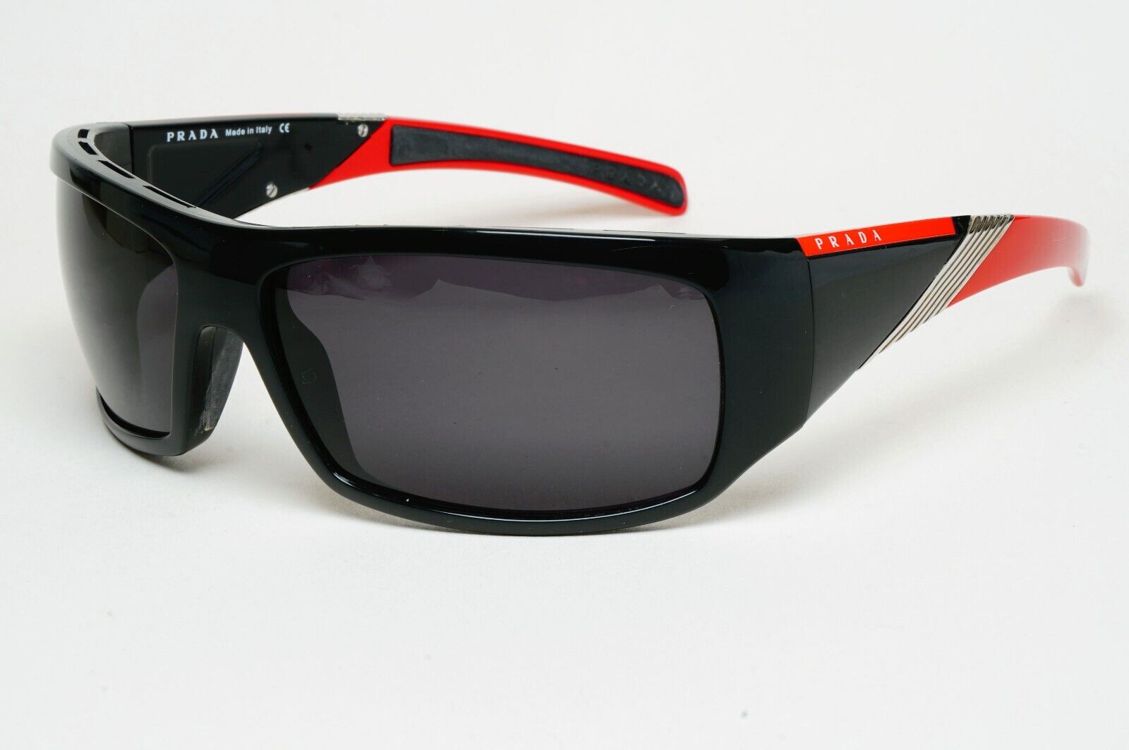 Prada Sunglasses 2006 Vintage Black Red Wrap Rossa PS06HS SPS 06H 7OV-3M1 070125