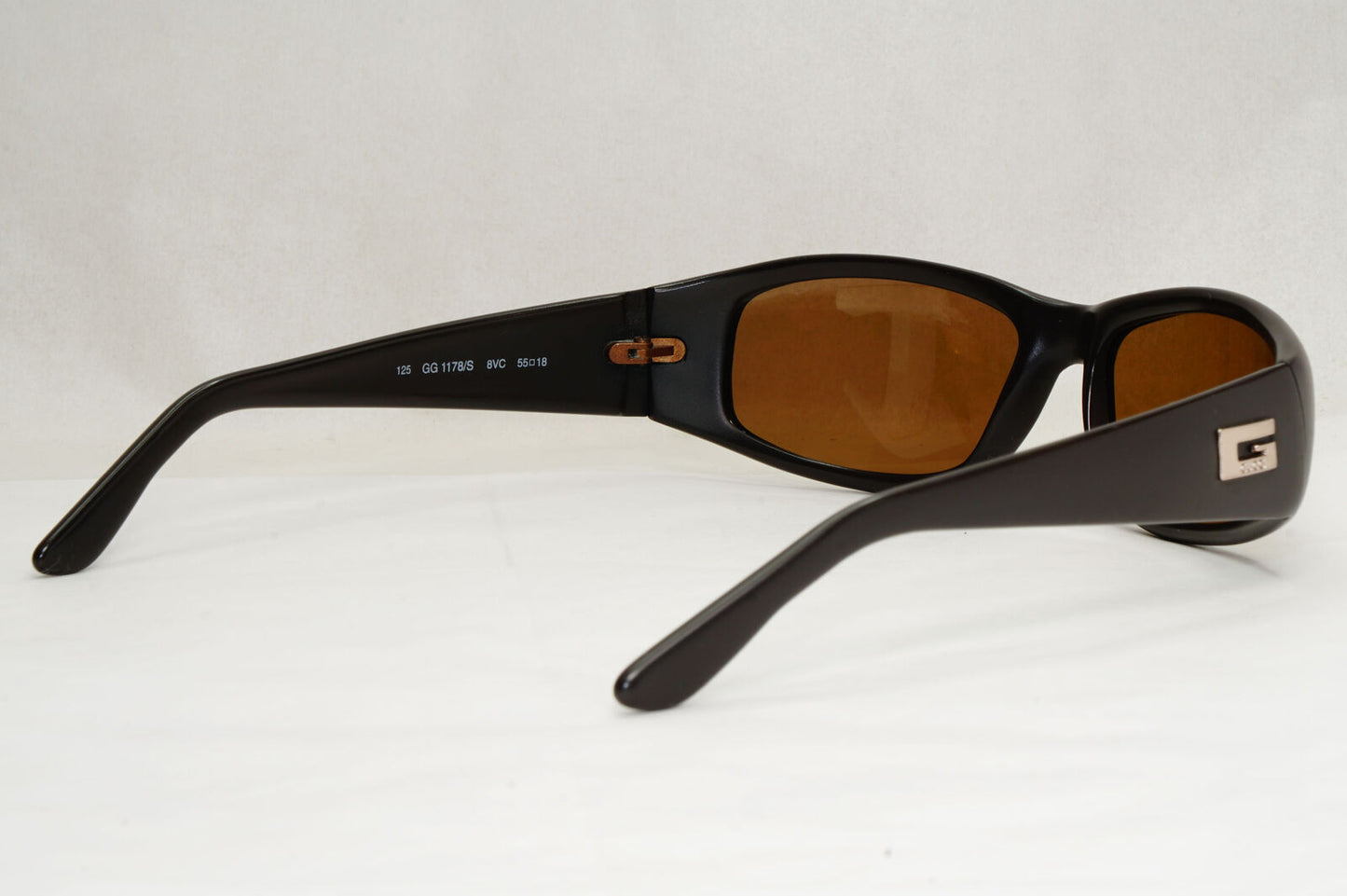 Gucci Sunglasses 1998 Vintage Dark Brown Wrap Retro GG 1178/S 8VC 130224