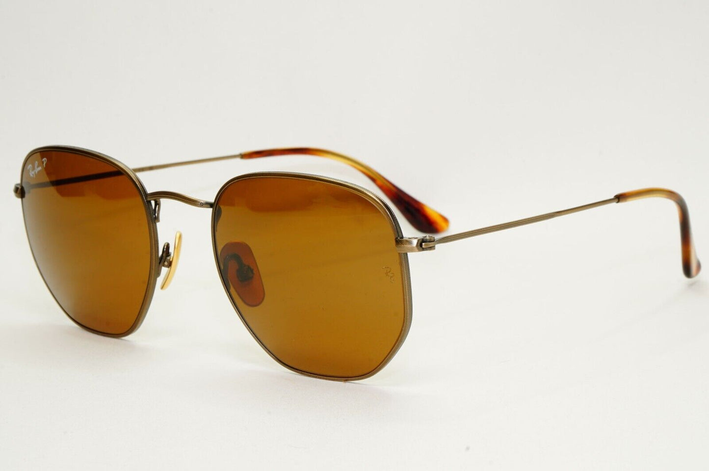 Ray-Ban Sunglasses Hexagonal Titanium Polarised Brown RB 8148 9207/57 54mm
